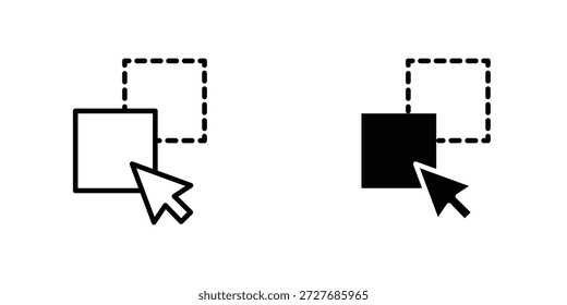 Elemento de Diseño gráfico del logotipo del icono de arrastrar y soltar. EPS10