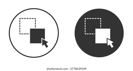 Drag and drop icon symbols collection for mobile app, infographics in solid style