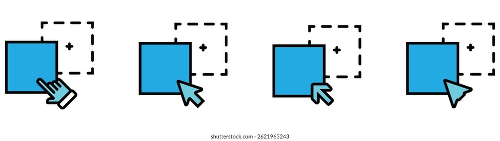 Drag and drop linear icon. icon set. 