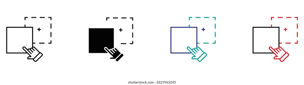 Drag and drop linear icon. icon set. 