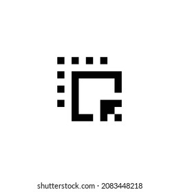 diseño de icono perfecto para arrastrar y soltar píxeles. Diseño de estilo plano aislado en un fondo blanco. Ilustración del vector