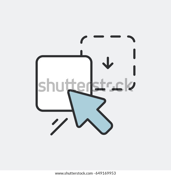 Drag and drop symbol\
concept. Flat and isolated vector eps illustration icon with\
minimal and modern\
design.