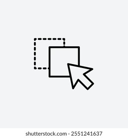 Drag and drop thin liner icon isolated.