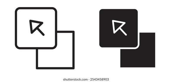 Conjunto de iconos de Vector de arrastrar y soltar en negro.