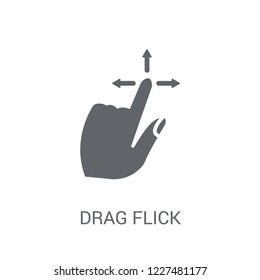Drag Flick icon. Trendy Drag Flick logo concept on white background from Hands collection. Suitable for use on web apps, mobile apps and print media.
