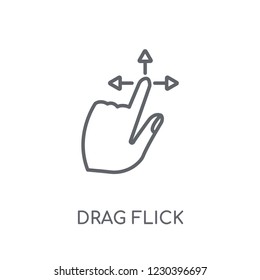 Drag Flick linear icon. Modern outline Drag Flick logo concept on white background from Hands collection. Suitable for use on web apps, mobile apps and print media.