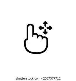 Drag Flick  Silhouette Icon On White Background