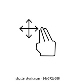 Drag free, touch, hands icon. Element of corruption icon. Thin line icon on white background