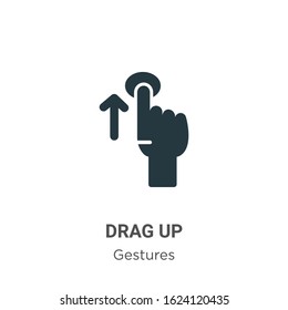 Drag up glyph icon vector on white background. Flat vector drag up icon symbol sign from modern gestures collection for mobile concept and web apps design.