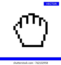 Drag hand cursor icon white vector illustration