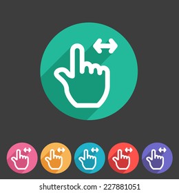 Drag hand flat icon