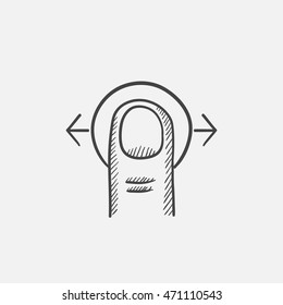 Drag horizontally sketch icon for web, mobile and infographics. Hand drawn vector isolated icon.