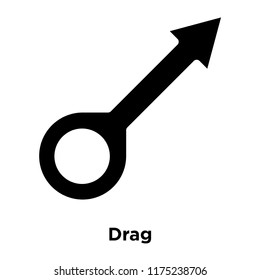 Drag icon vector isolated on white background, logo concept of Drag sign on transparent background, filled black symbol