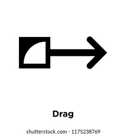 Drag icon vector isolated on white background, logo concept of Drag sign on transparent background, filled black symbol