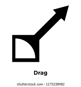 Drag icon vector isolated on white background, logo concept of Drag sign on transparent background, filled black symbol