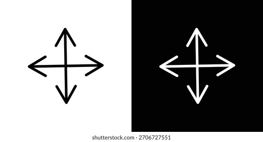 Icono de arrastrar. Icono lineal de Vector aislado en blanco y negro