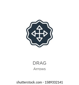 Drag icon vector. Trendy flat drag icon from arrows collection isolated on white background. Vector illustration can be used for web and mobile graphic design, logo, eps10