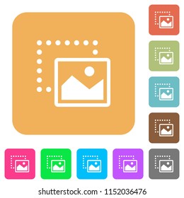 Drag image to bottom right flat icons on rounded square vivid color backgrounds.