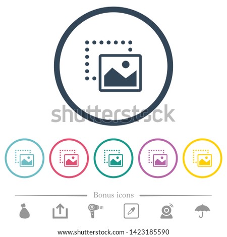 Drag image to bottom right flat color icons in round outlines. 6 bonus icons included.