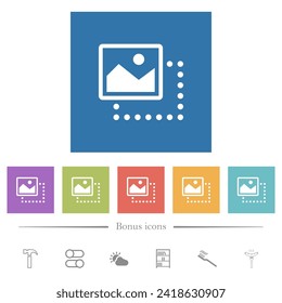 Drag image to top left flat white icons in square backgrounds. 6 bonus icons included.
