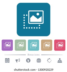Drag image to top right white flat icons on color rounded square backgrounds. 6 bonus icons included