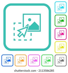 Arrastrar imagen para cargar iconos planos de colores vivos en bordes curvados sobre fondo blanco
