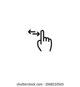 Ziehen Sie die linke Hand, die schwarze Symbol, einzeln auf weißem Hintergrund