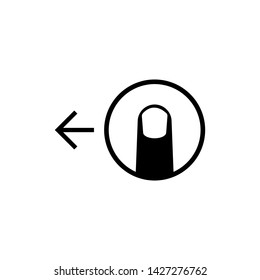 Drag Left Icon. Finger's Gesture Illustration As A Simple Vector Sign & Trendy Symbol for Design and Websites, Presentation or Mobile Application.