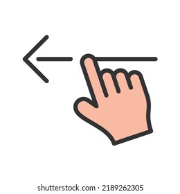Drag Left icon vector image. Can also be used for Media Buttons. Suitable for mobile apps, web apps and print media.
