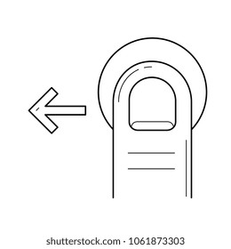 Arraste o ícone de linha de vetor esquerda isolado no plano de fundo branco. Arraste o ícone da linha esquerda para infográfico, site ou aplicativo.