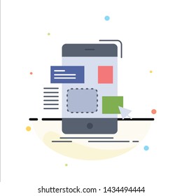 drag, mobile, design, ui, ux Flat Color Icon Vector