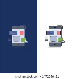 drag, mobile, design, ui, ux Flat Color Icon Vector