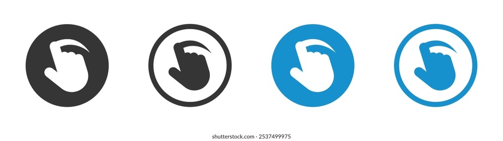 Arrastre y mueva el signo de flecha. Toque, deslice, desplácese y toque los símbolos del Vector del puntero establecidos
