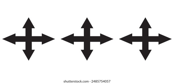 Drag move icon with four arrows direction symbol.vector icon.