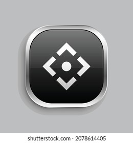 drag move line icon design. Glossy Button style rounded rectangle isolated on gray background. Vector illustration
