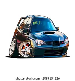 drag race car illustration with cartoon style