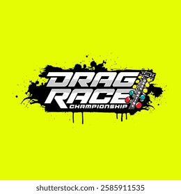 drag race championship vector with splash