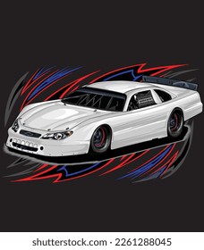 drag race illustration isolated in black background for poster, t-shirt, graphic design, business element and card