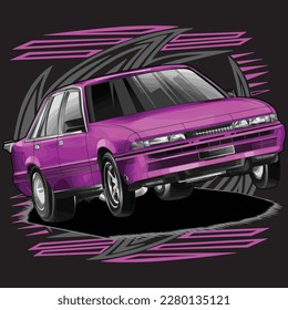 drag race illustration isolated in black background for poster, t-shirt, graphic design, business element and card