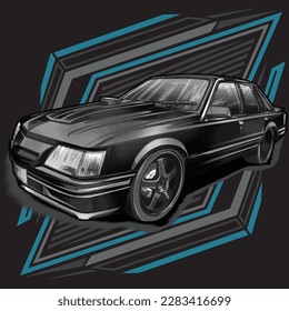 drag race illustration isolated in black background for poster, t-shirt, graphic design, business element and card