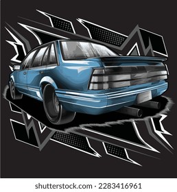 drag race illustration isolated in black background for poster, t-shirt, graphic design, business element and card