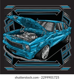 drag race illustration isolated in black background for poster, t-shirt, graphic design, business element and card
