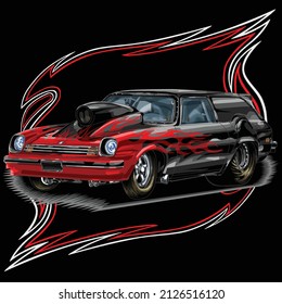 drag race isolated on black background for poster, t shirt print, business element, social media content, blog, sticker, vlog, and card. vector illustration.