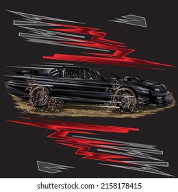 drag race isolated on black background for poster, t-shirt print, business element, social media content, blog, sticker, vlog, and card. vector illustration.