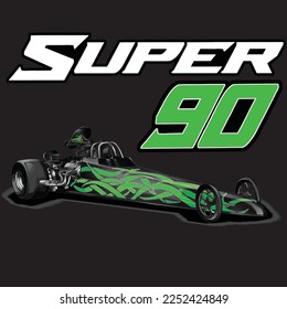 drag race isolated on black background for poster, t-shirt print, business element, social media content, blog, sticker, vlog, and card. vector illustration.