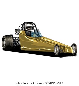 drag race isolated on white background for poster, t shirt print, business element, social media content, blog, sticker, vlog, and card. vector illustration.