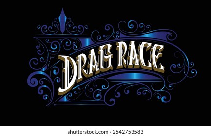 DRAG RACE lettering custom style design