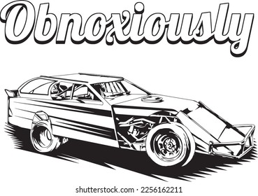 Drag race outline illustration for poster, digital printing, for graphic design and for t-shirt