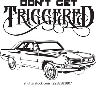 Drag race outline illustration for poster, digital printing, for graphic design and for t-shirt