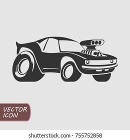 Drag racing car icon vector